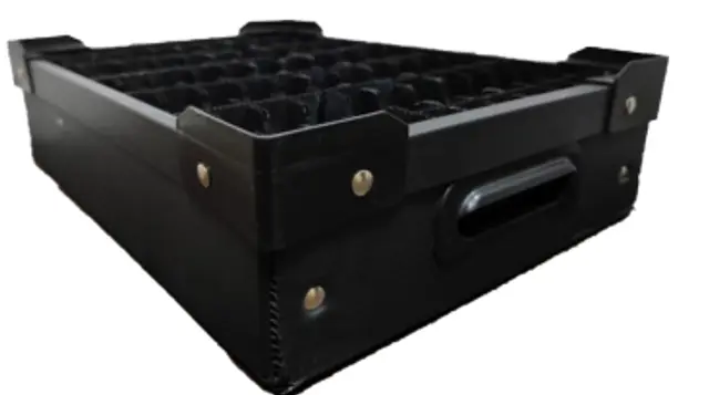 ProtectA Pro ESD conductive paint applied to polypropylene bins and work surfaces, EMS Technologies job work