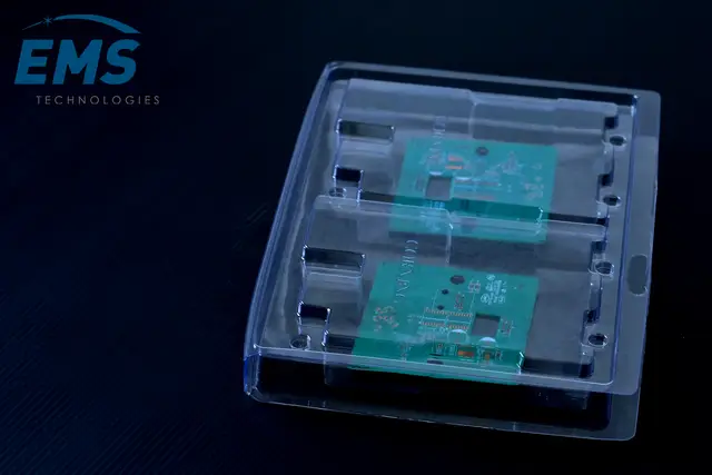 ESD thermoformed trays and anti-static packing manufactured in-house by EMS Technologies, Hyderabad